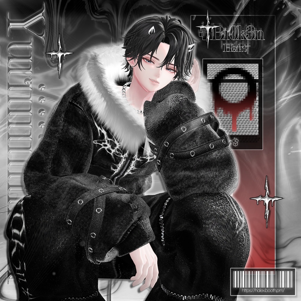 【SALE】 ✚Br0k3n_🖤He4rt//† Noir「15アバター対応」