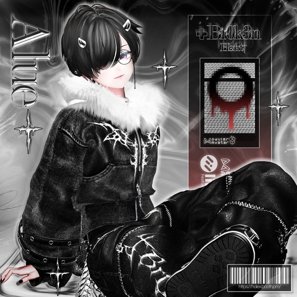 【SALE】 ✚Br0k3n_🖤He4rt//† Noir「10アバター対応」