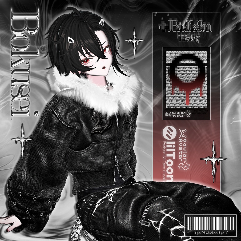【SALE】 ✚Br0k3n_🖤He4rt//† Noir「10アバター対応」