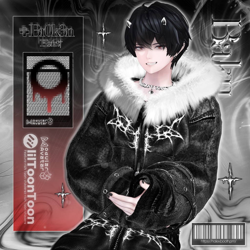 【SALE】 ✚Br0k3n_🖤He4rt//† Noir「12アバター対応」