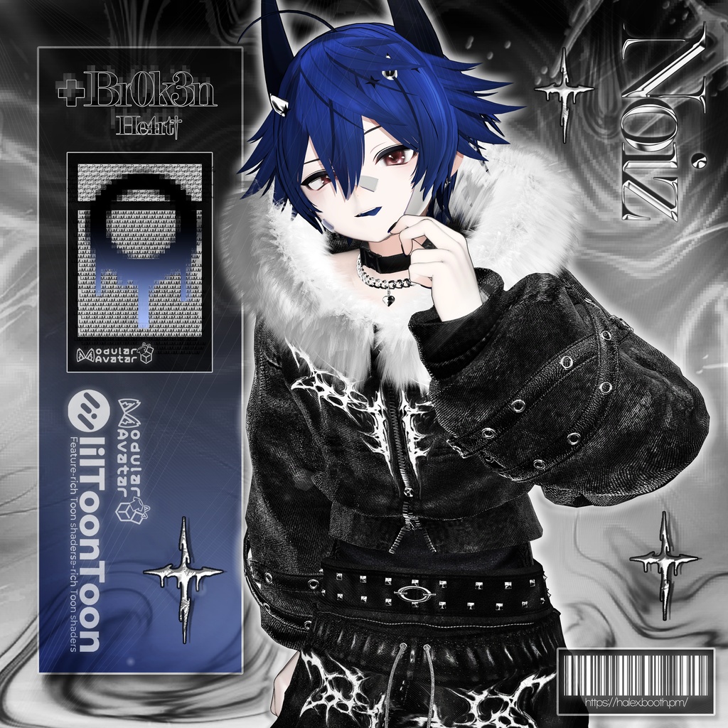 【SALE】 ✚Br0k3n_🖤He4rt//† Noir「10アバター対応」