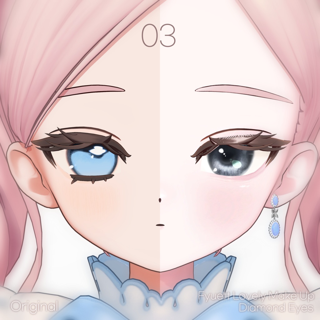 【SALE】💙「フィユエ専用」🤍 Fyuett Textures FullPack (2 Eyes, MakeUp, Body, Tongue, doll, Earring)