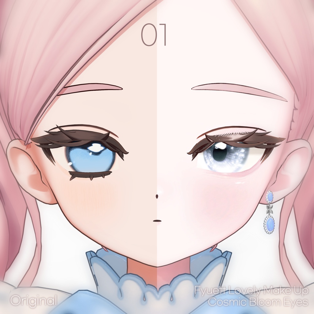 【SALE】💙「フィユエ専用」🤍 Fyuett Textures FullPack (2 Eyes, MakeUp, Body, Tongue, doll, Earring)