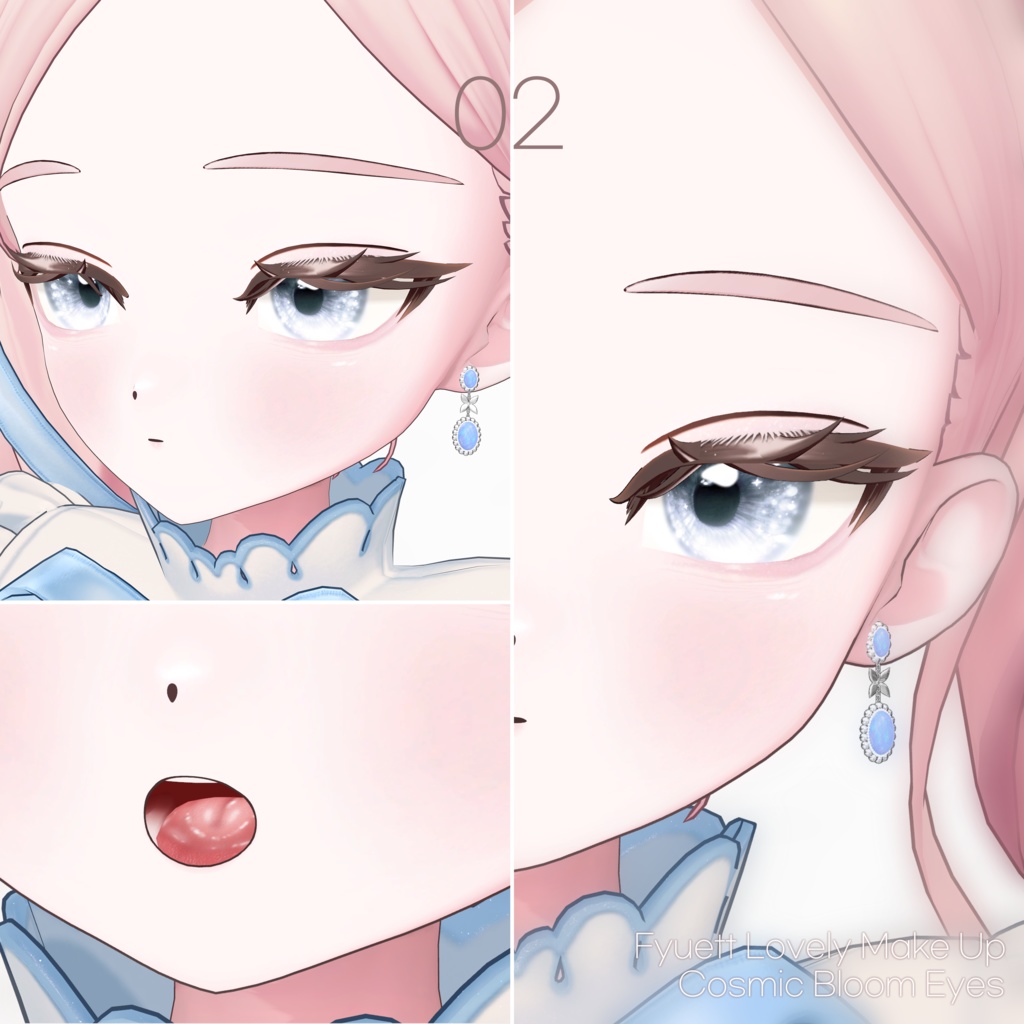 【SALE】💙「フィユエ専用」🤍 Fyuett Textures FullPack (2 Eyes, MakeUp, Body, Tongue, doll, Earring)
