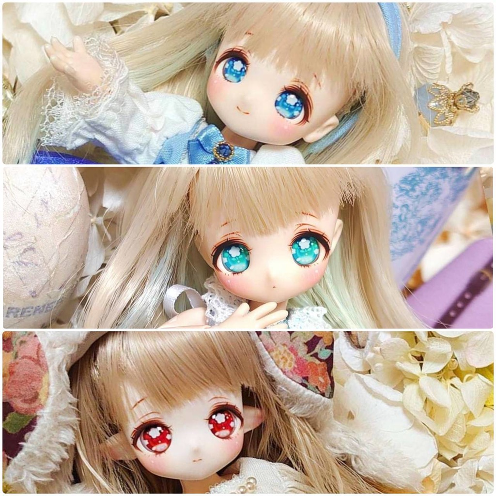 【8mmレジンアイ】レトロフラワー【B級品】