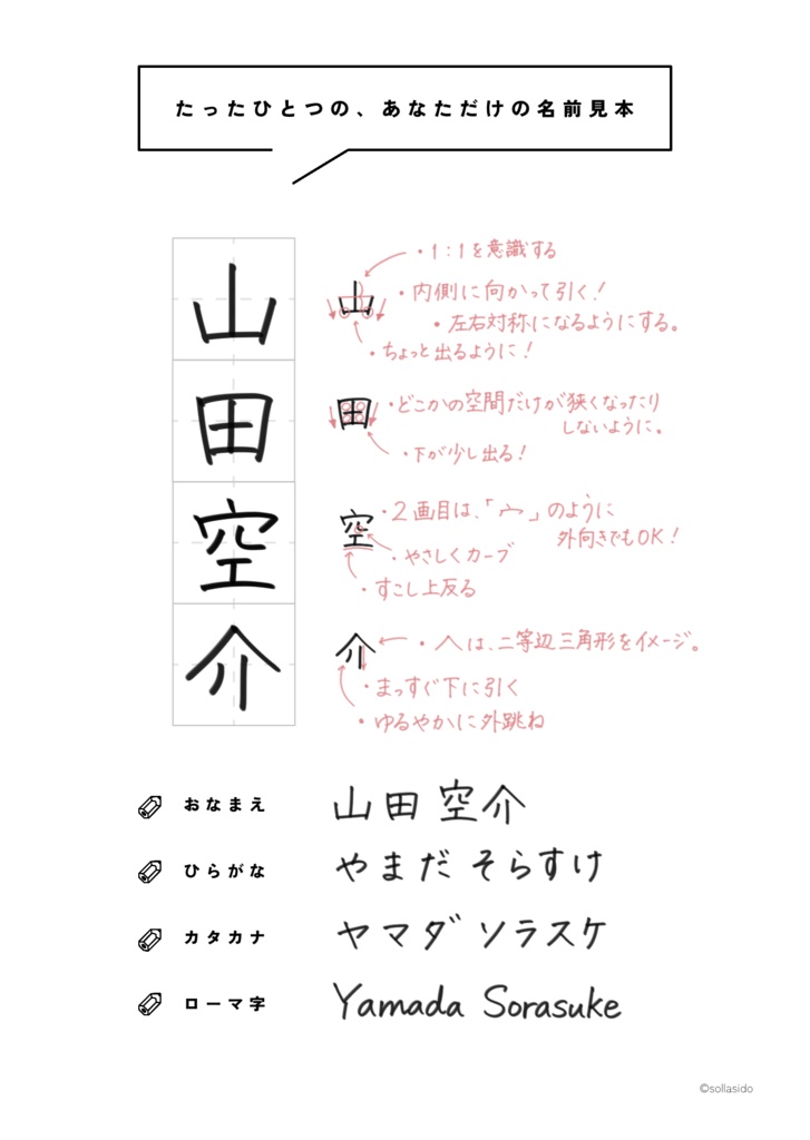 ⌇たったひとつの、あなただけの名前見本🗒️