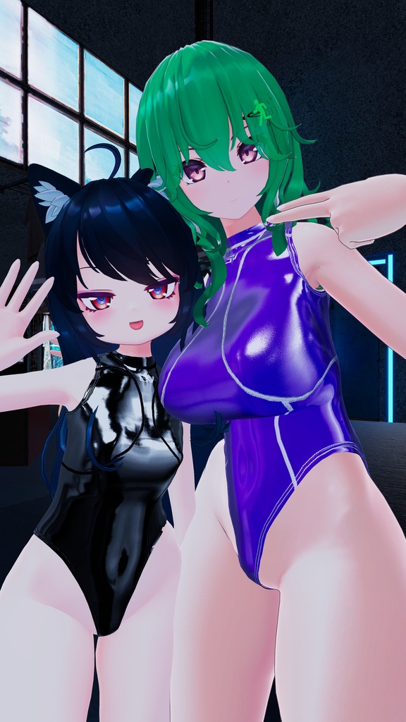 【創作3D衣装】GV-9600【PB対応ハイネックハイレグスーツ】