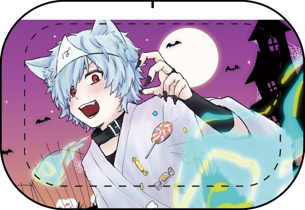 バーチャルゆうれいハロウィンイラスト缶バッチ2021