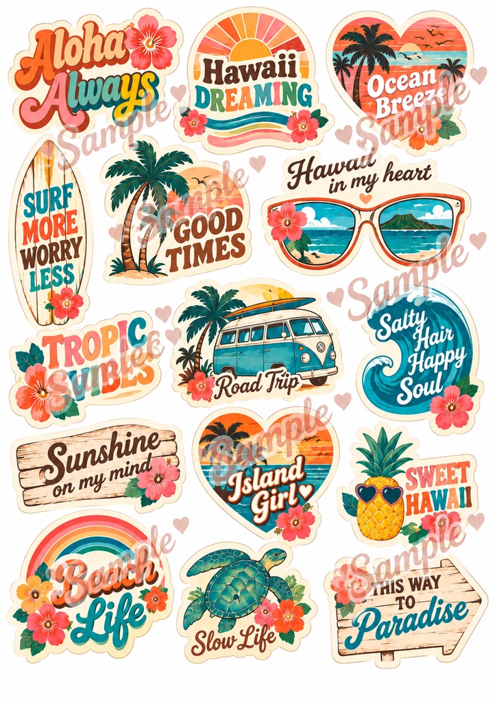70年代ハワイアンシリーズワードステッカー70’s HAWAII WORD STICKERS
