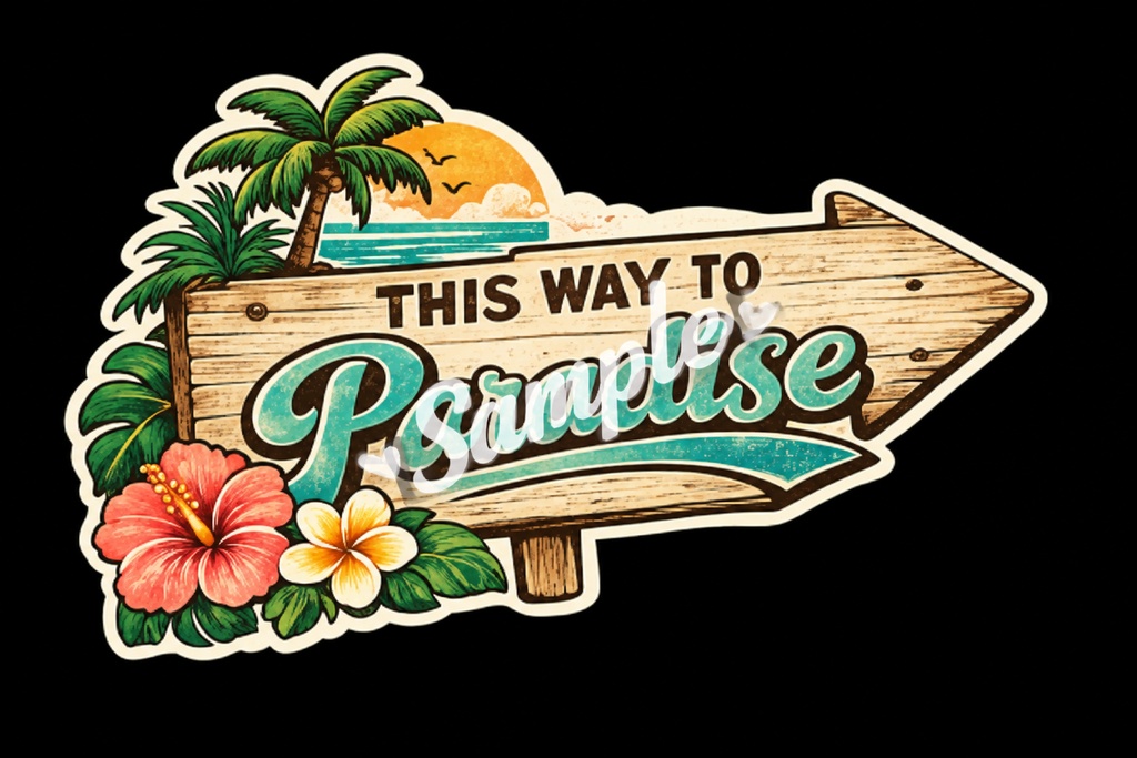 【Canva対応】70年代ハワイアンシリーズワードステッカー70’s HAWAII WORD STICKERS|レトロハワイアン PNG素材 15枚+BONUS 1枚