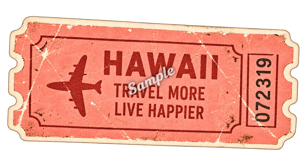 【Canva対応】70年代ハワイアンシリーズクリップアート70’s HAWAII CLIPART COLLECTION|背景透過PNG 26点