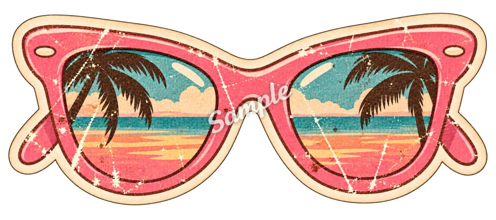 【Canva対応】70年代ハワイアンシリーズクリップアート70’s HAWAII CLIPART COLLECTION|背景透過PNG 26点