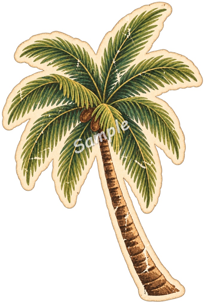 【Canva対応】70年代ハワイアンシリーズクリップアート70’s HAWAII CLIPART COLLECTION|背景透過PNG 26点