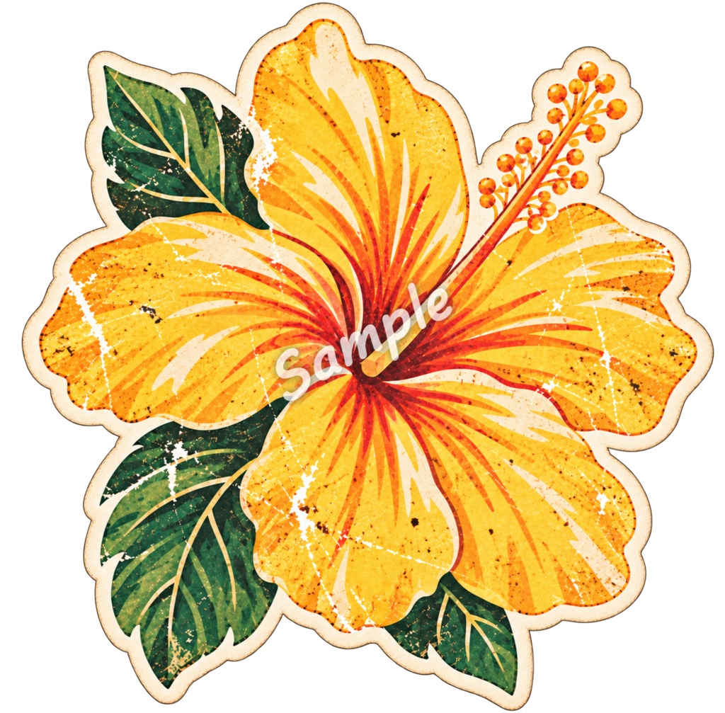 【Canva対応】70年代ハワイアンシリーズクリップアート70’s HAWAII CLIPART COLLECTION|背景透過PNG 26点
