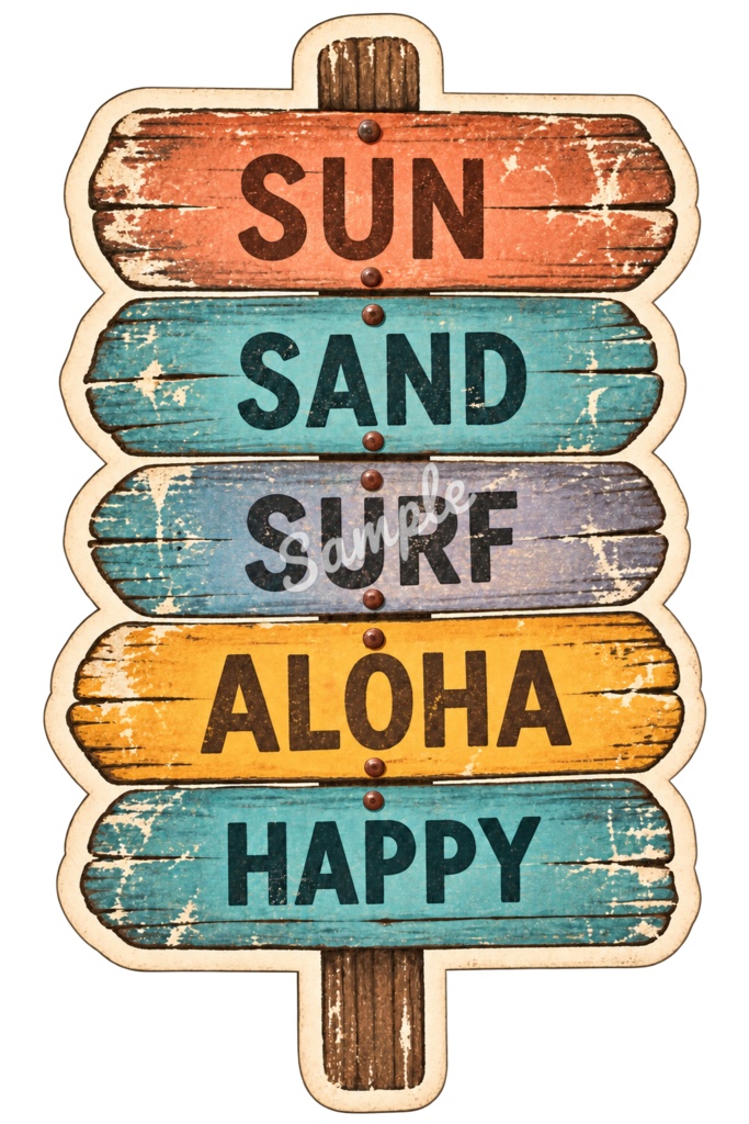 【Canva対応】70年代ハワイアンシリーズクリップアート70’s HAWAII CLIPART COLLECTION|背景透過PNG 26点