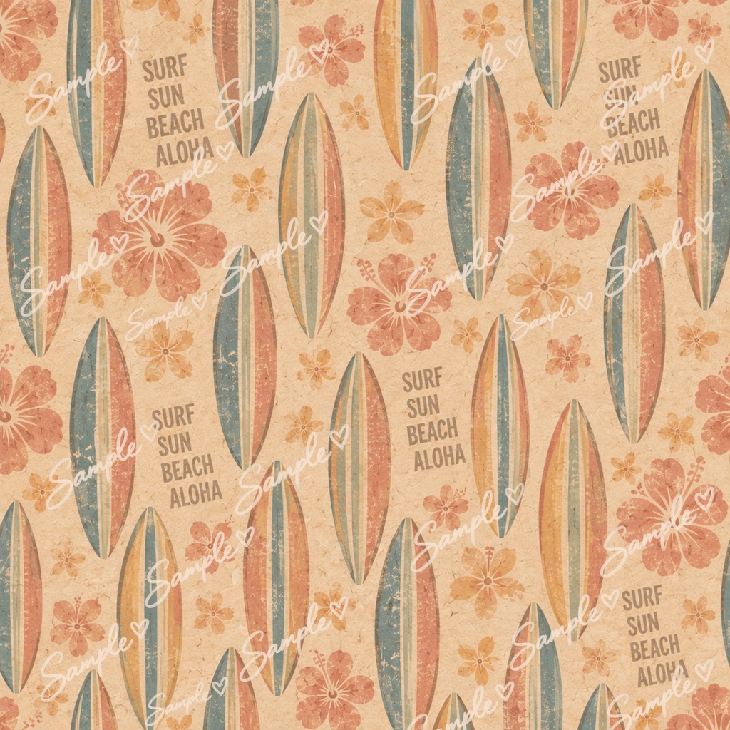 70年代ハワイアンシリーズ70’s Hawaiian Digital Paper|レトロハワイアン デジタルペーパー 14枚セット