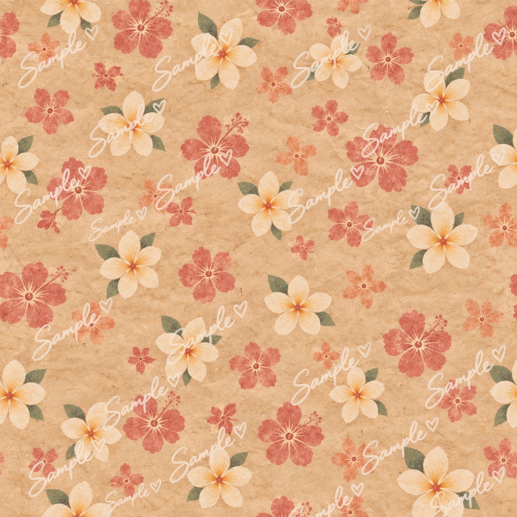70年代ハワイアンシリーズ70’s Hawaiian Digital Paper|レトロハワイアン デジタルペーパー 14枚セット