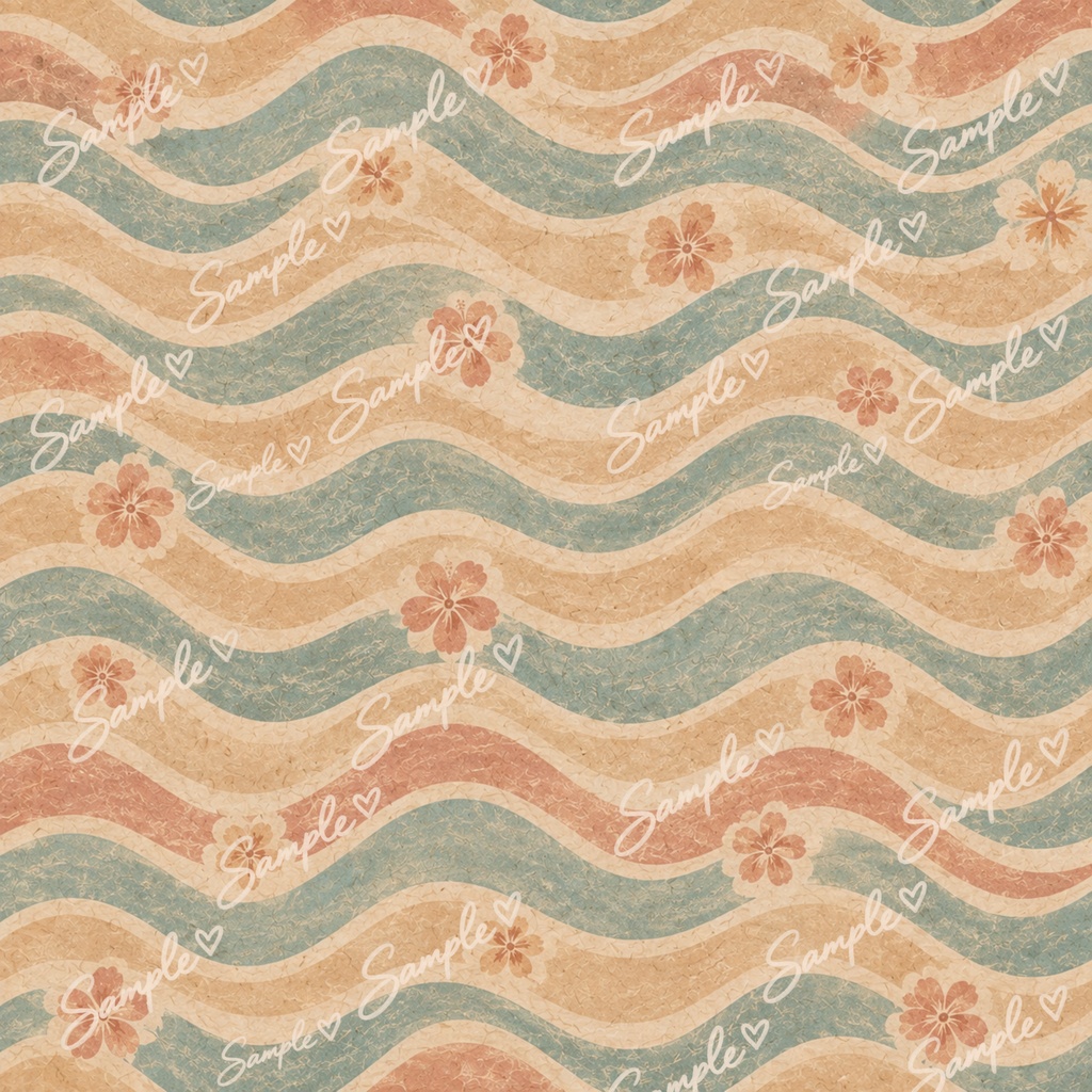 70年代ハワイアンシリーズ70’s Hawaiian Digital Paper|レトロハワイアン デジタルペーパー 14枚セット