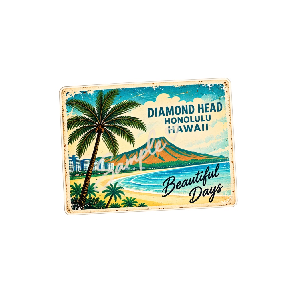【Canva対応】70年代ハワイアンクリップアート70’s HAWAII CLIPART SET Version 2|レトロハワイアン PNG素材 35点