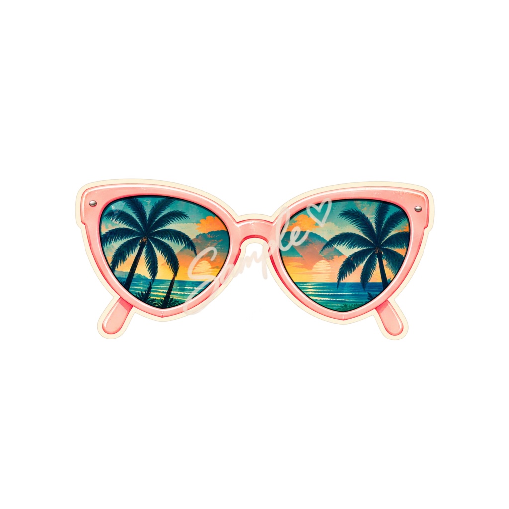 【Canva対応】70年代ハワイアンクリップアート70’s HAWAII CLIPART SET Version 2|レトロハワイアン PNG素材 35点