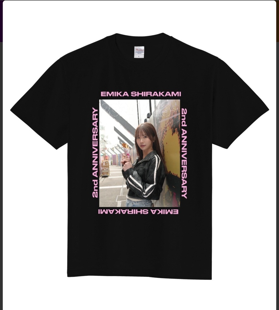 白上咲花　2周年オリジナルTシャツ(XLサイズ)
