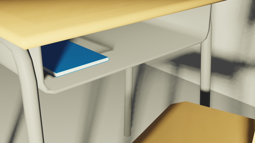 学校机/椅子 ローポリゴンモデル