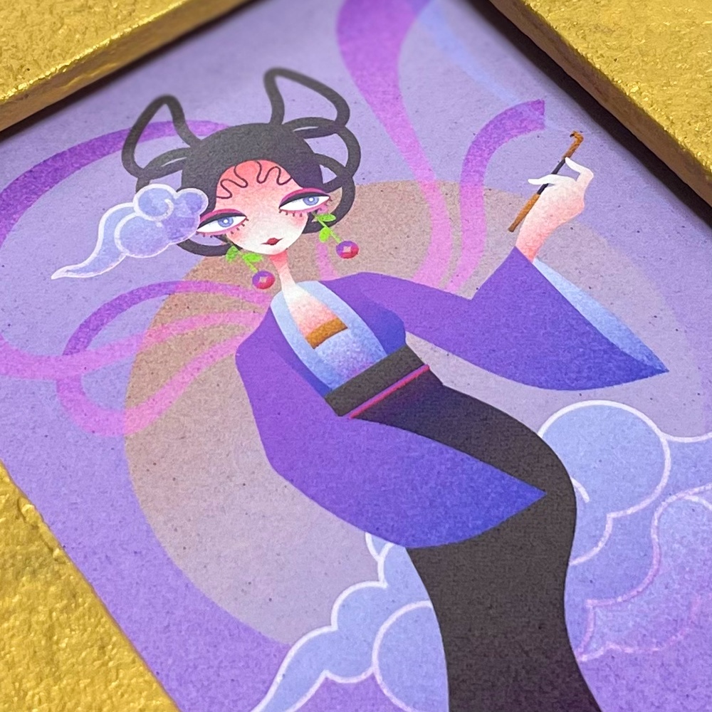 天女 額入りポストカード