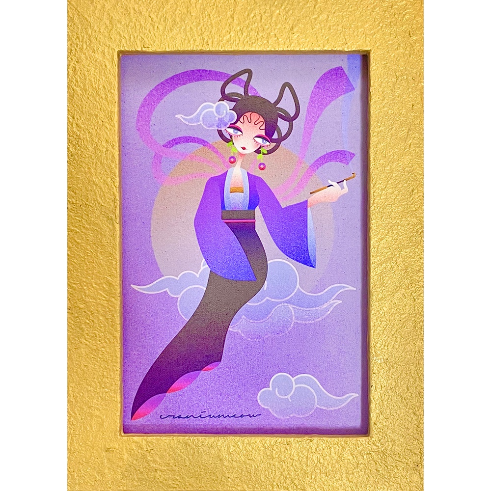 天女 額入りポストカード