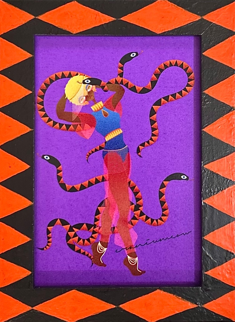 ヘビ使いのおんな 額入りポストカード