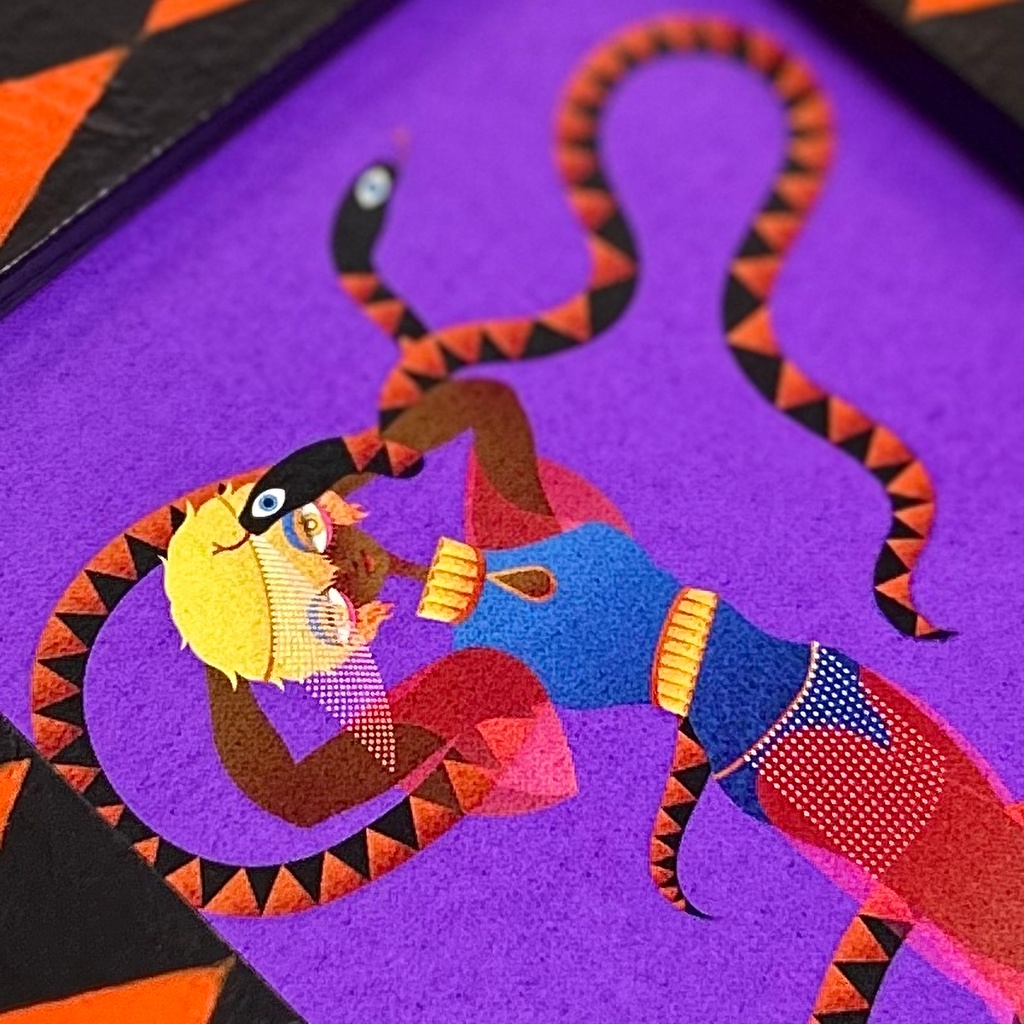 ヘビ使いのおんな 額入りポストカード