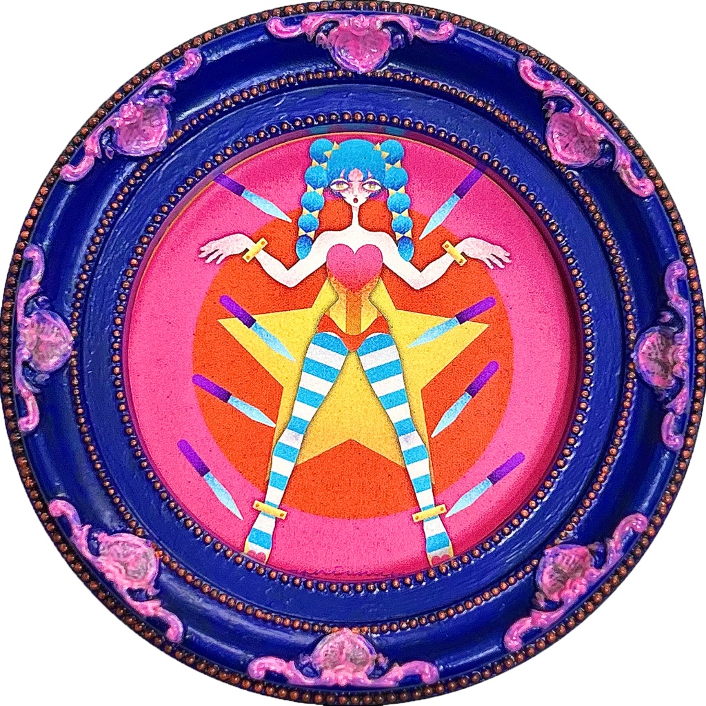 ナイフ投げのアシスタント 額入りカード