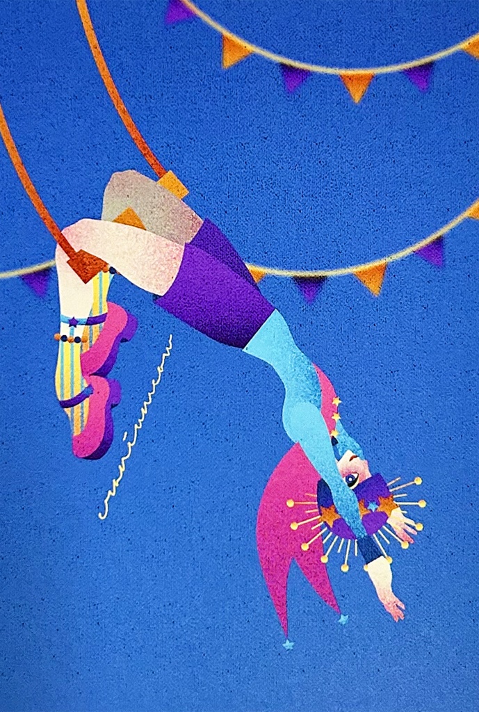 双子星の空中ブランコ #1 額入りポストカード