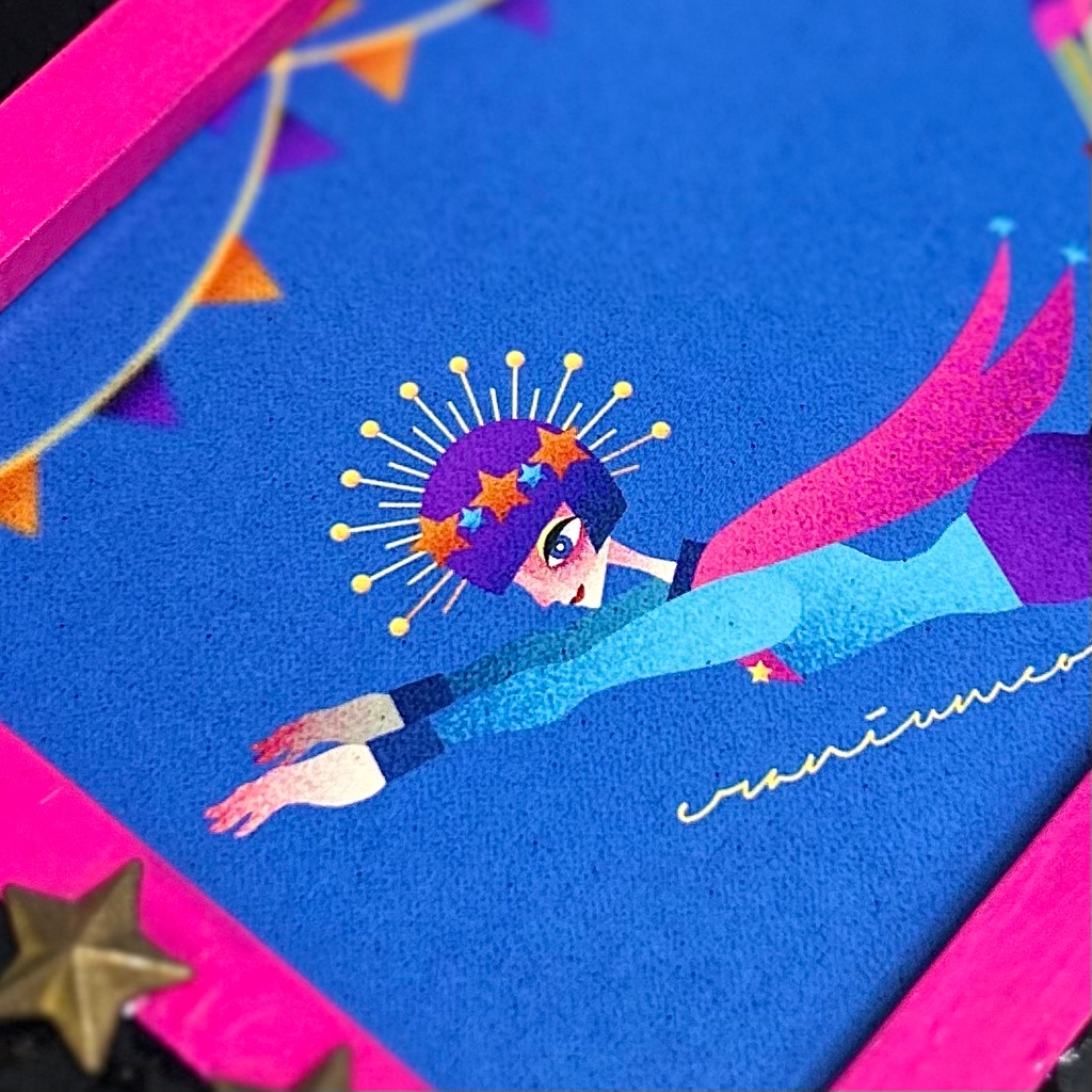 双子星の空中ブランコ #2 額入りポストカード