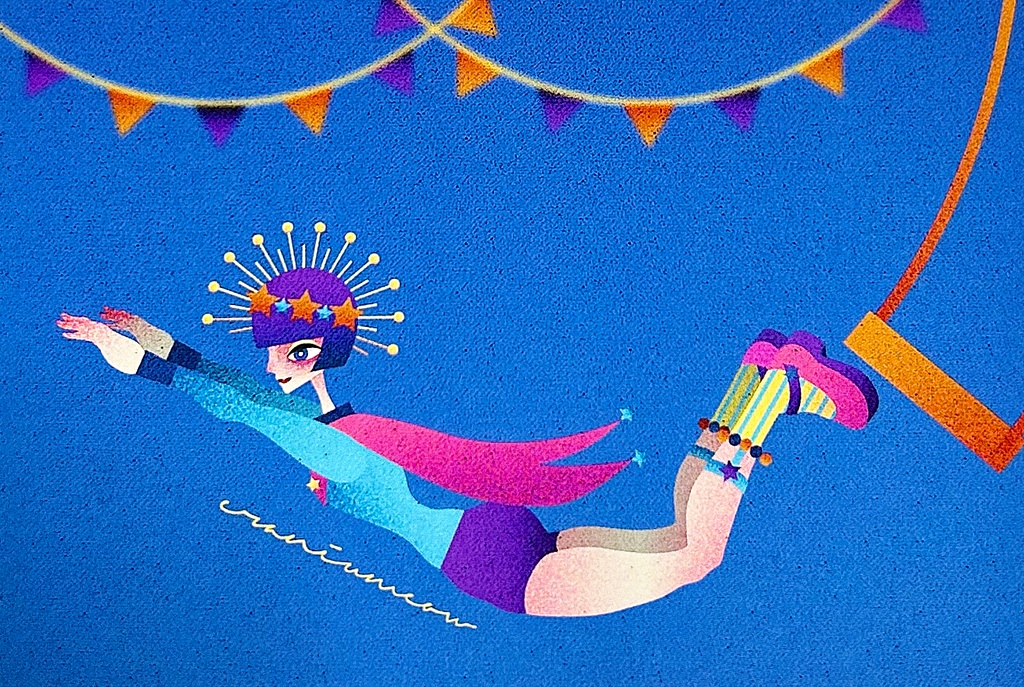 双子星の空中ブランコ #2 額入りポストカード