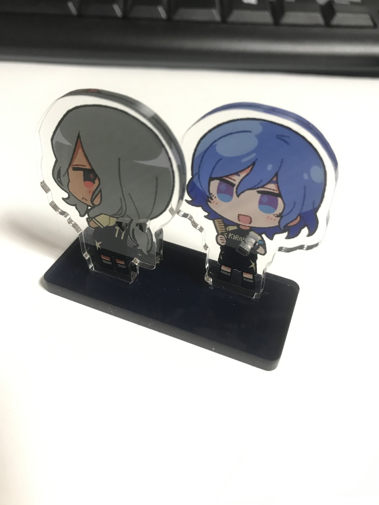 灰&水リボンアクキー/アクスタ