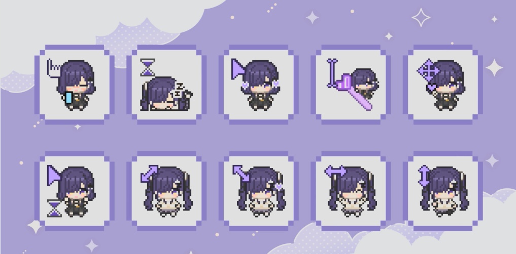 【動くマウスカーソル】紫雲しあアニメーションマウスカーソル　10個セット