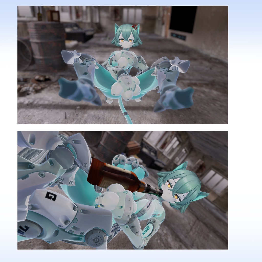 【オリジナル3Dコスチューム】 ニャンニャンレッカー【VRC】