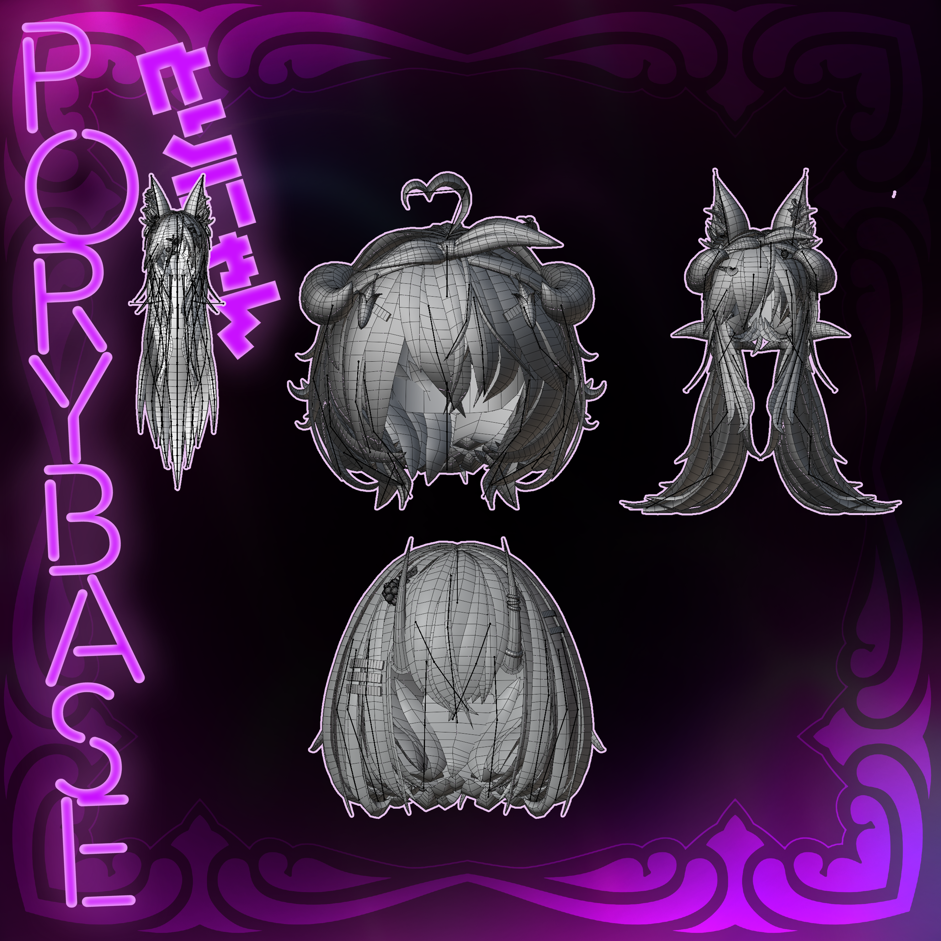 [VRC][PORYBASE] HAIRS SET - とりにゃん - BOOTH