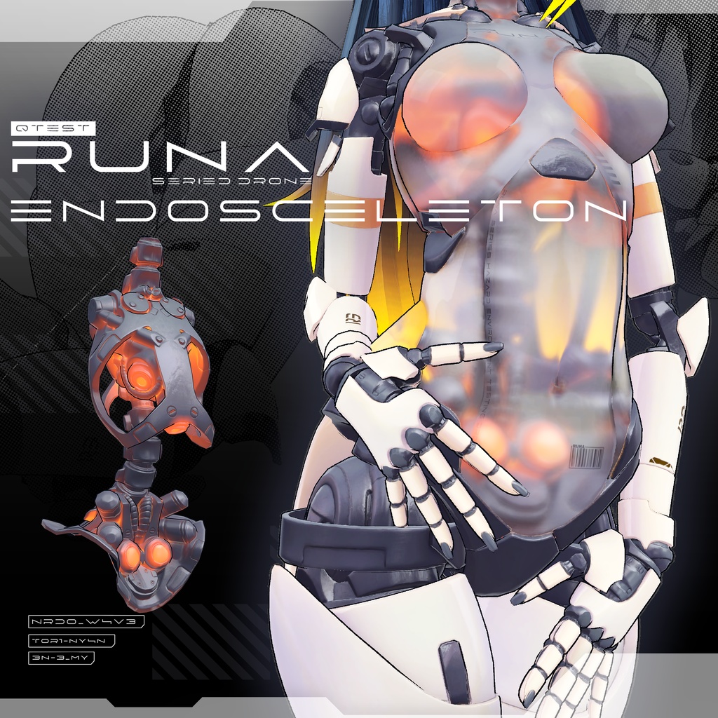 【オリジナル3Dコスチューム】RUNA\LUNA ENDOSKELETON【VRC】