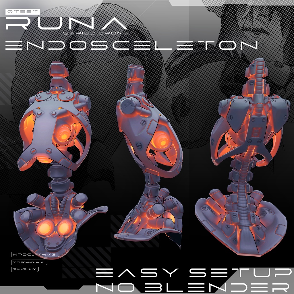 runaさま専用 オリジナル3Dコスチューム】RUNA\LUNA ENDOSKELETON【VRC
