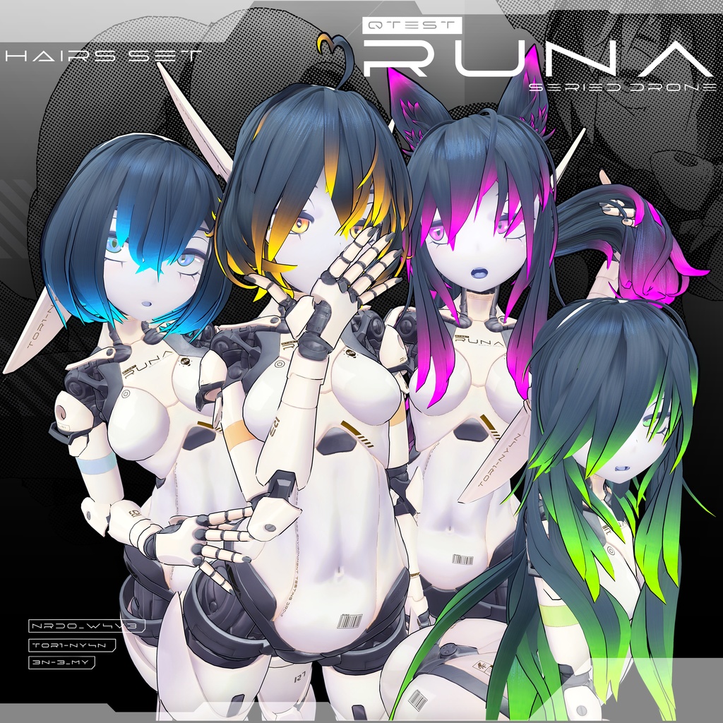 【オリジナル3Dコスチューム】Luna(RUNA)Hairset【VRC】
