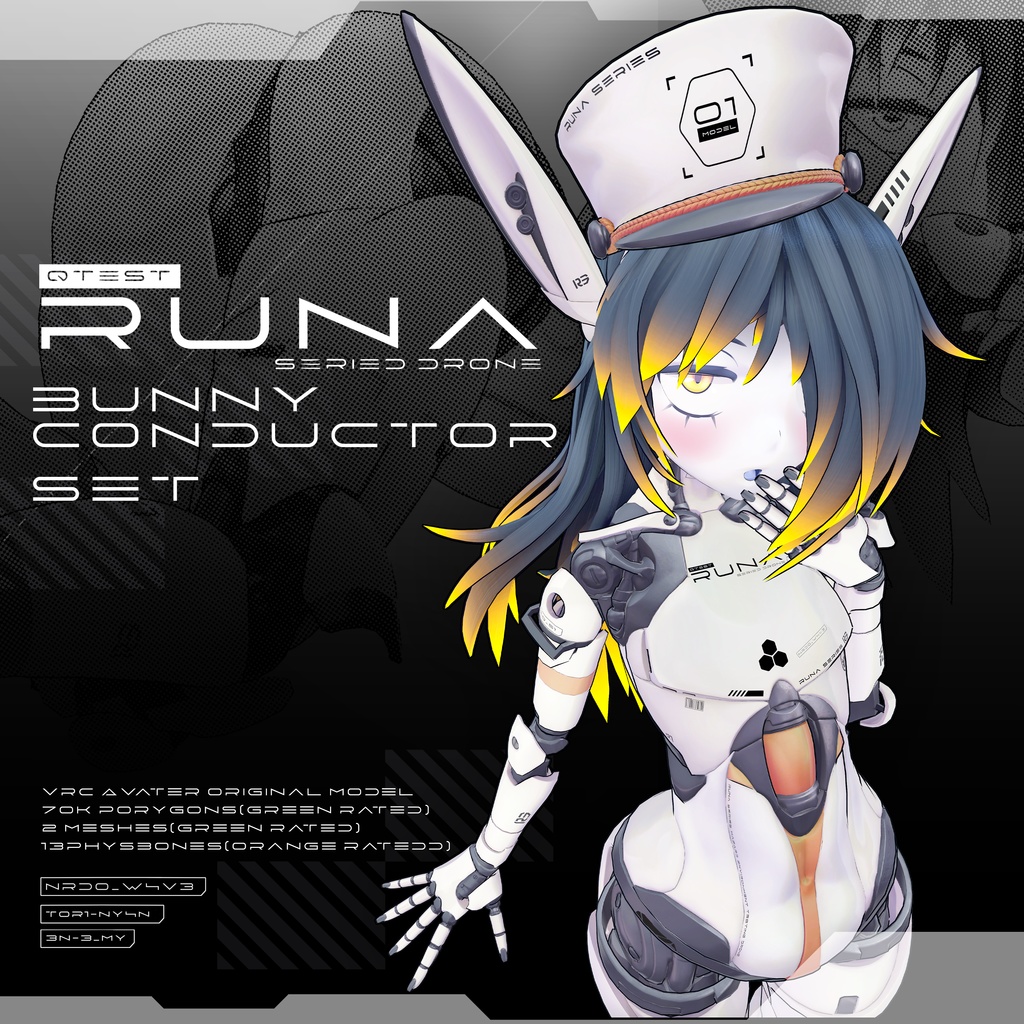 【オリジナル3Dコスチューム】Runa Bunny Conductor Set【VRC】