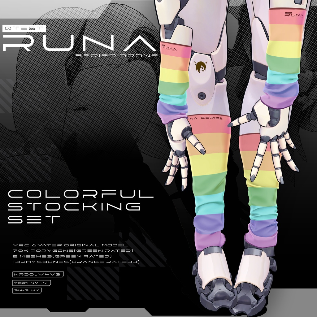 【オリジナル3Dコスチューム】Runa Socks set【VRC】