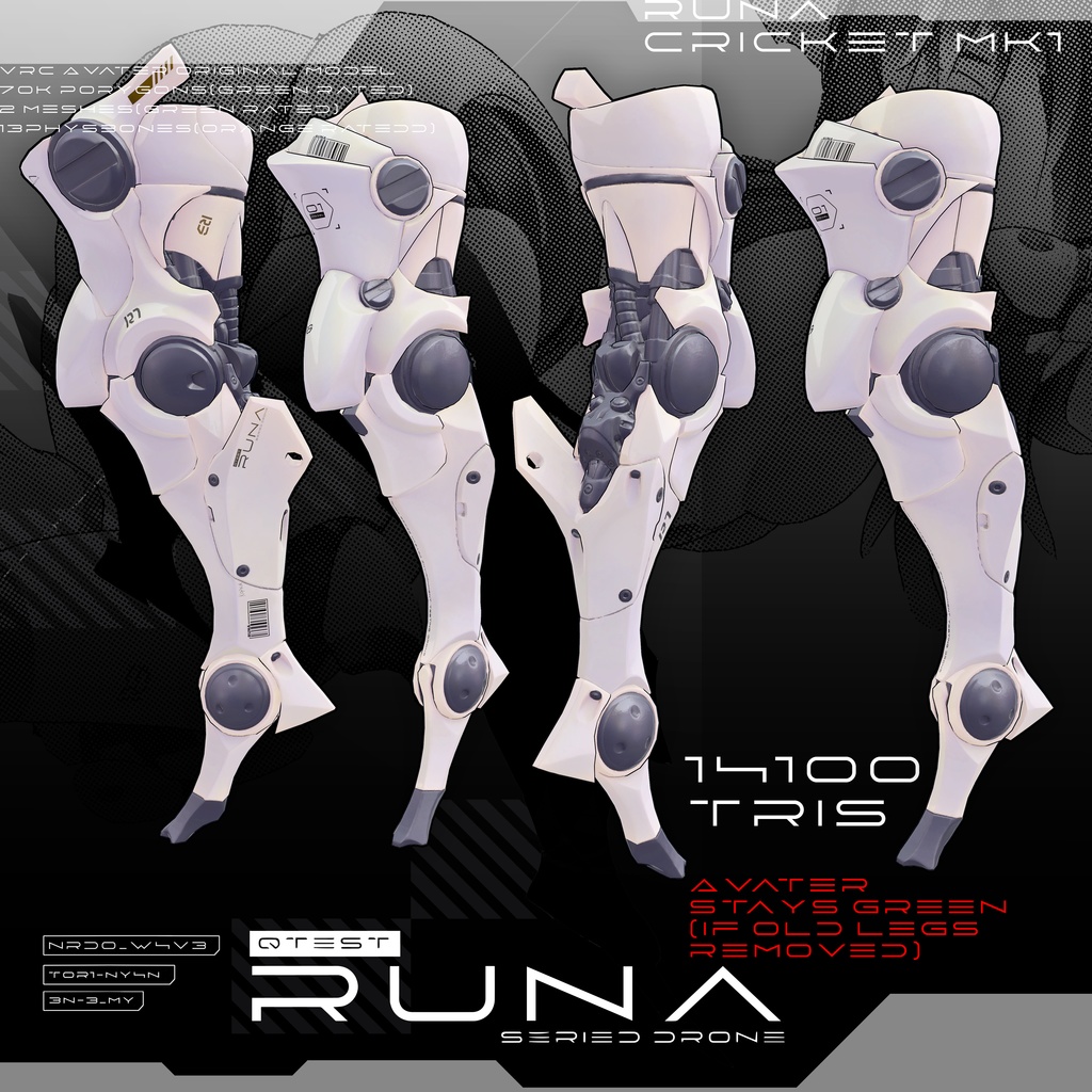 【オリジナル3Dコスチューム】Runa Cricket MK1【VRC】