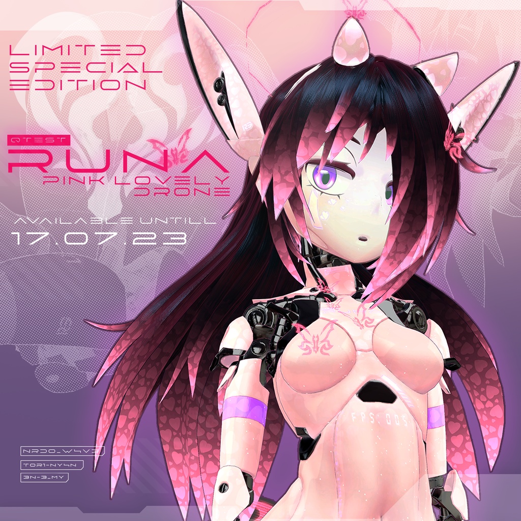 [３Dモデル] RUNA PINK LOVELY DRONE[アバター] [VRC]