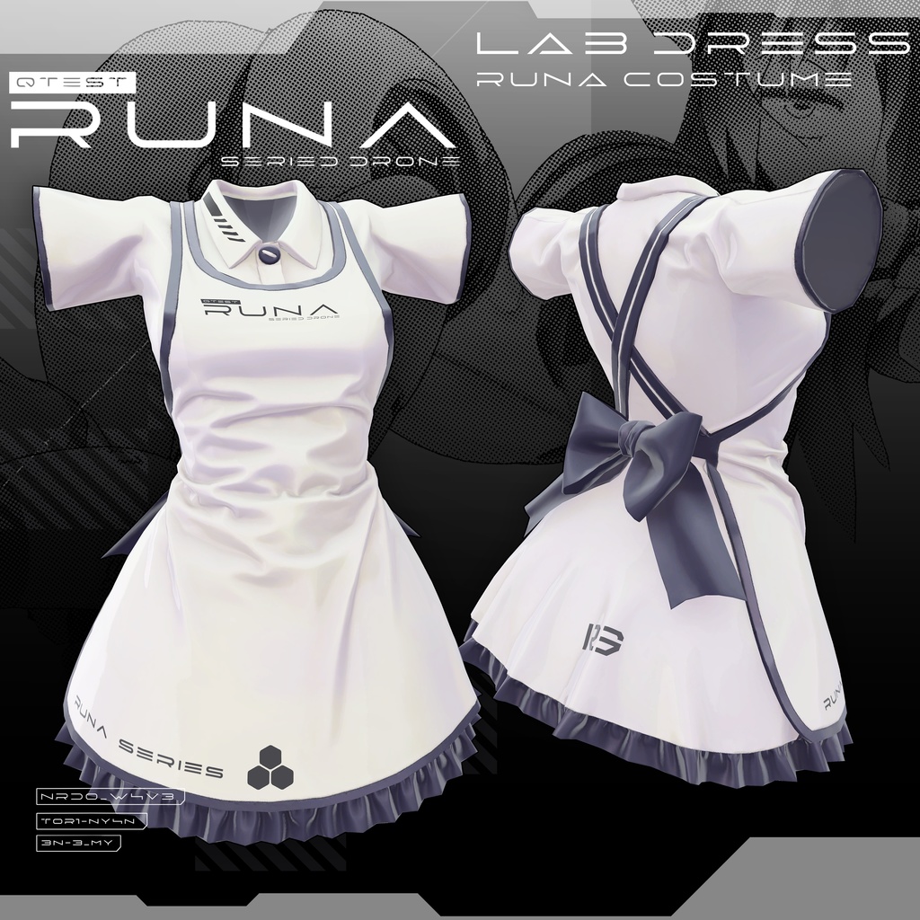 【オリジナル3Dコスチューム】Runa Research Apron【VRC】