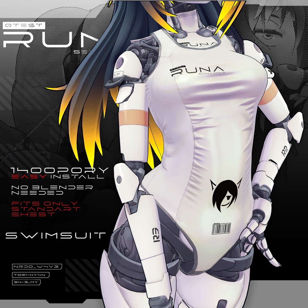 【オリジナル3Dコスチューム】Runa Swimsuit【VRC】