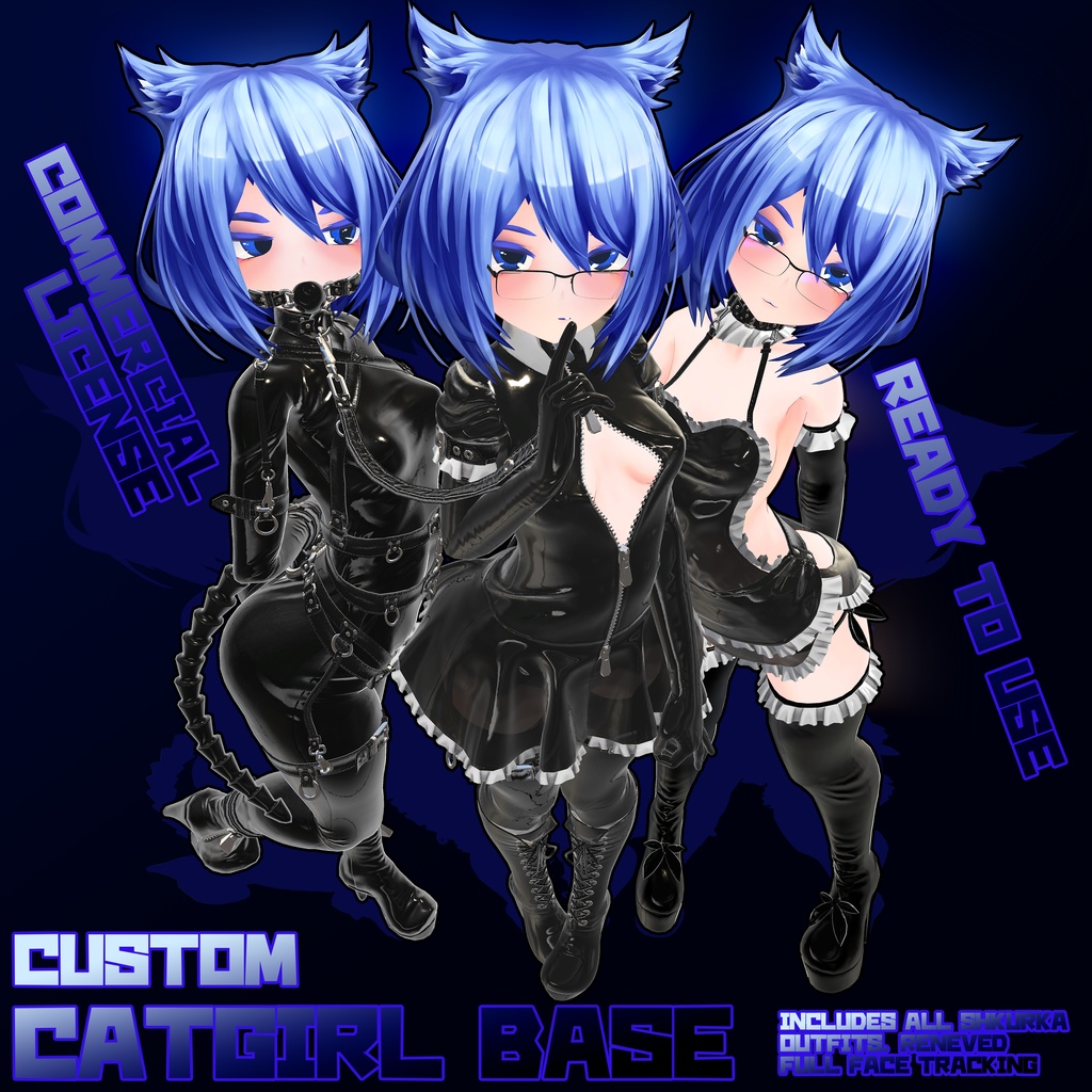 [３Dモデル] Custom Catgirl Base[アバター] [VRC][COMMERCIAL BASE]