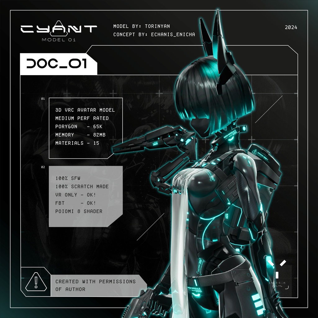 [３Dモデル] CYANT Model-01 [シアント]  [アバター] [VRC]