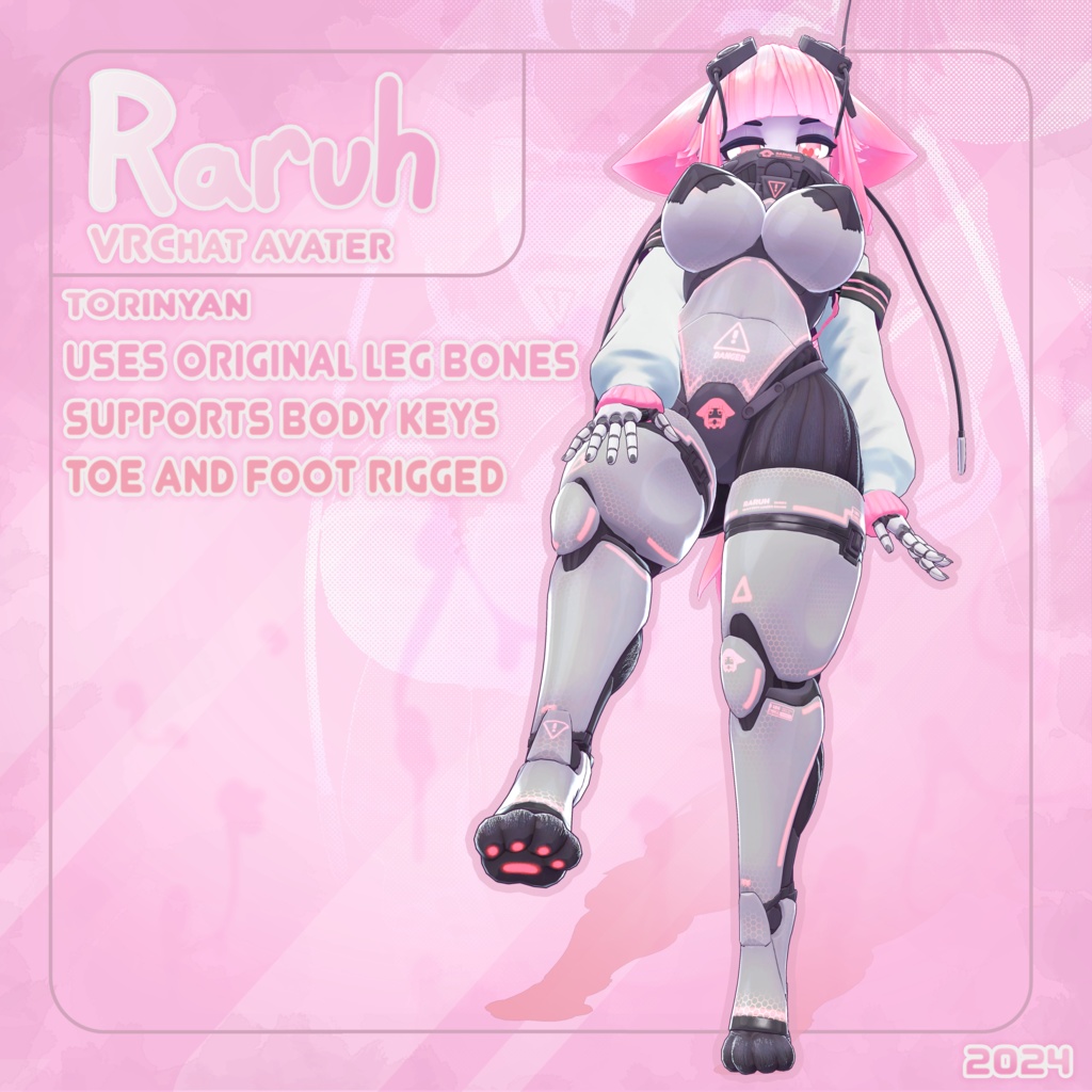 【オリジナル3Dコスチューム】【Raruh Mewka Paws】【[アバター】【VRC】